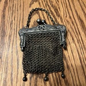 Vintage German Silver Chainmail Mesh Coin Purse